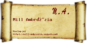 Mill Ambrózia névjegykártya